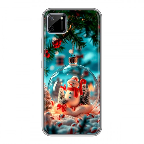 Дизайнерский силиконовый чехол для Realme C11 Новый год