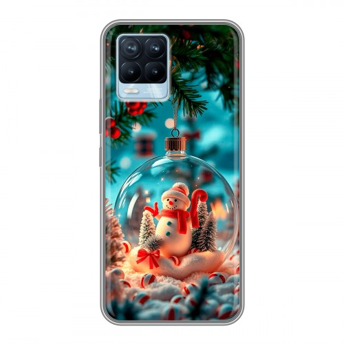 Дизайнерский силиконовый чехол для Realme 8 Новый год