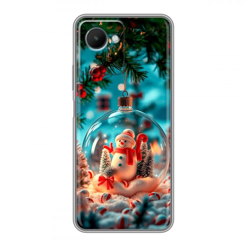 Дизайнерский силиконовый чехол для Realme C30s Новый год