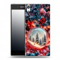 Дизайнерский пластиковый чехол для Sony Xperia E5 Новый год