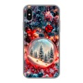 Дизайнерский силиконовый чехол для Iphone x10 Новый год
