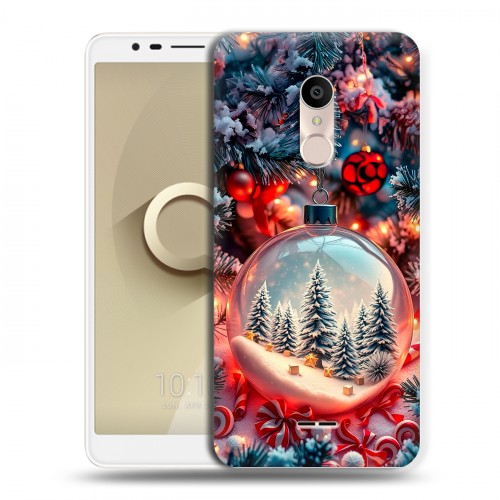 Дизайнерский силиконовый чехол для Alcatel 3C Новый год