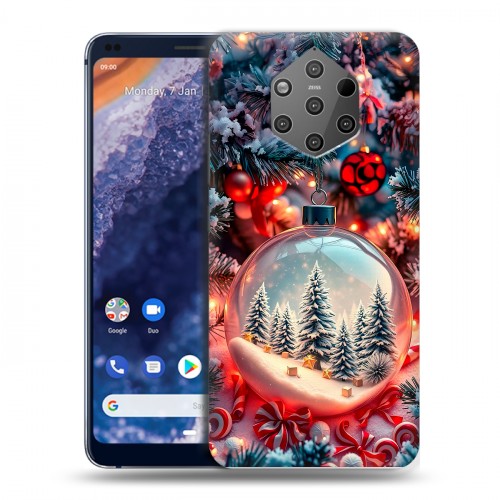 Дизайнерский пластиковый чехол для Nokia 9 PureView Новый год