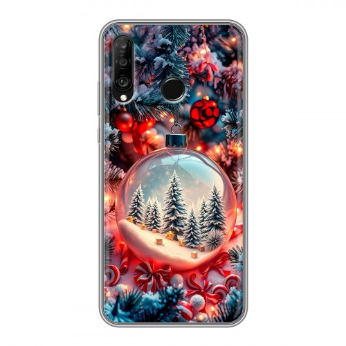 Дизайнерский силиконовый чехол для Huawei P30 Lite Новый год