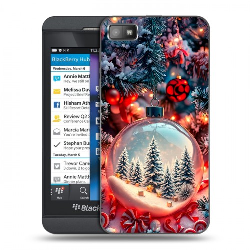 Дизайнерский пластиковый чехол для BlackBerry Z10 Новый год