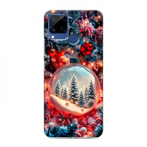 Дизайнерский пластиковый чехол для Realme C15 Новый год