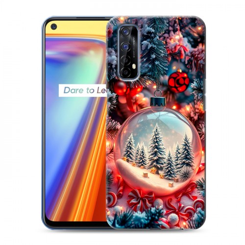 Дизайнерский силиконовый чехол для Realme 7 Новый год
