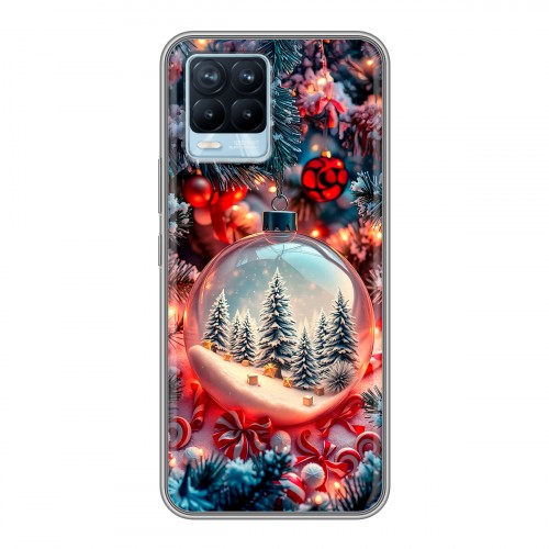 Дизайнерский силиконовый чехол для Realme 8 Новый год