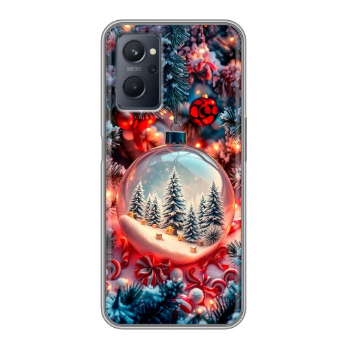 Дизайнерский силиконовый чехол для Realme 9i Новый год