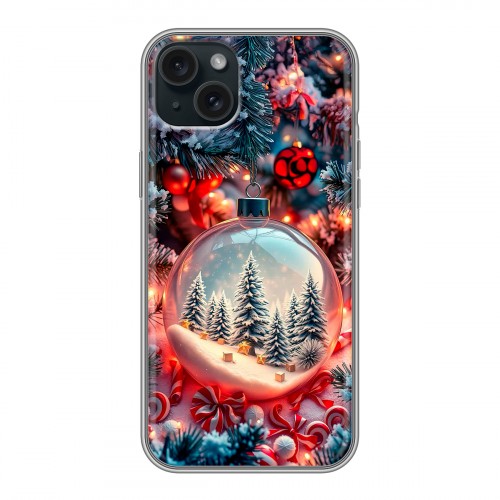 Дизайнерский силиконовый чехол для Iphone 15 Plus Новый год