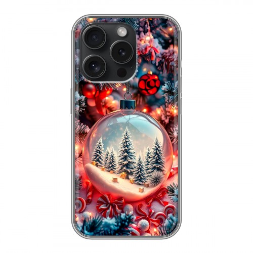 Дизайнерский силиконовый чехол для Iphone 15 Pro Новый год