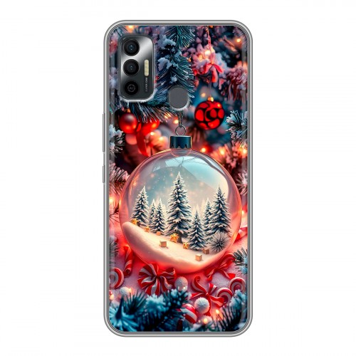 Дизайнерский силиконовый чехол для Tecno Spark 7 Новый год