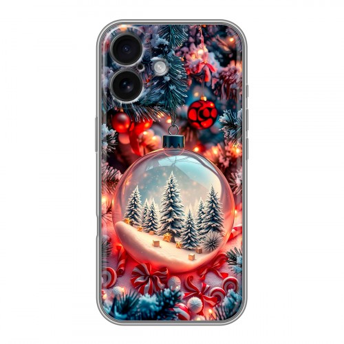 Дизайнерский силиконовый чехол для Iphone 16 Новый год