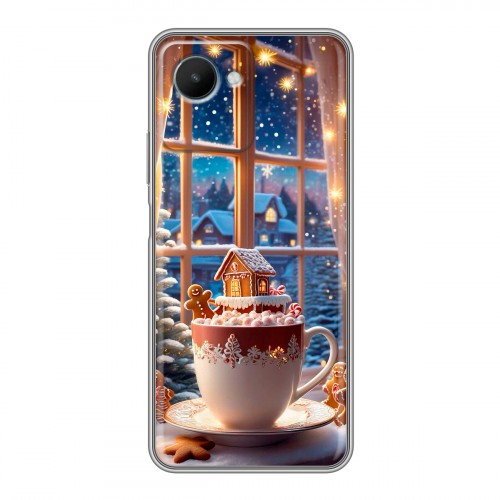 Дизайнерский силиконовый чехол для Realme C30s Новый год