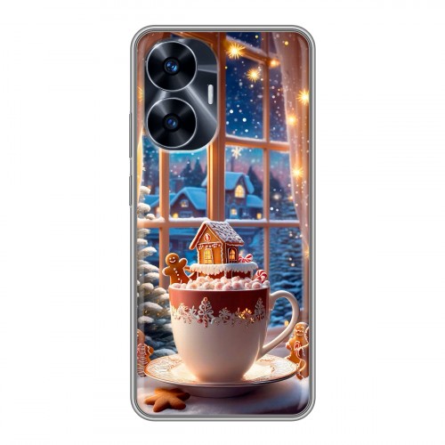 Дизайнерский силиконовый чехол для Realme C55 Новый год