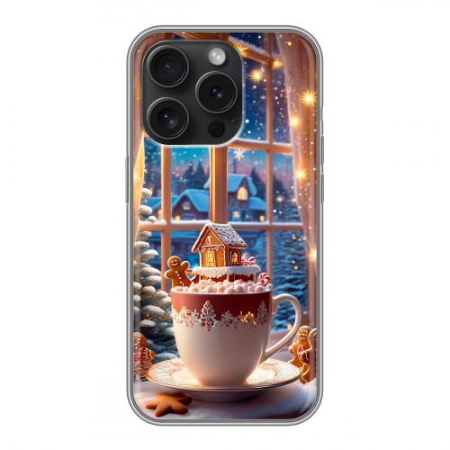 Дизайнерский силиконовый чехол для Iphone 15 Pro Новый год