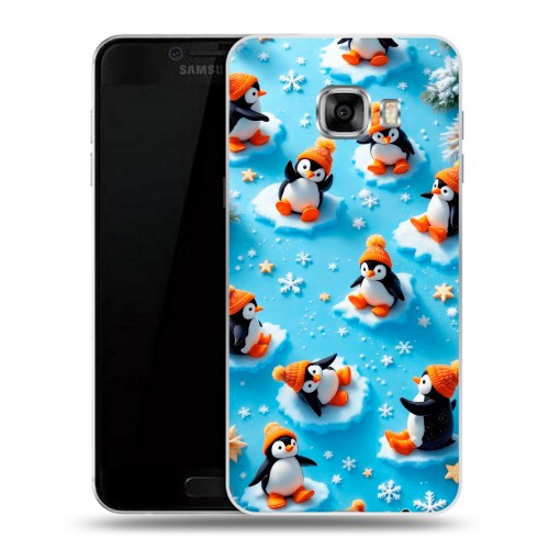 Дизайнерский пластиковый чехол для Samsung Galaxy C5 Новый год