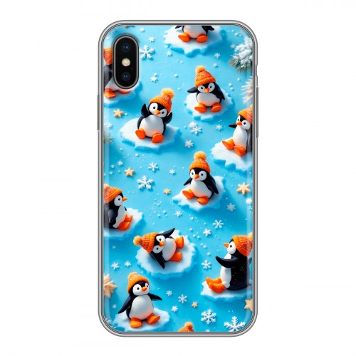 Дизайнерский силиконовый чехол для Iphone x10 Новый год