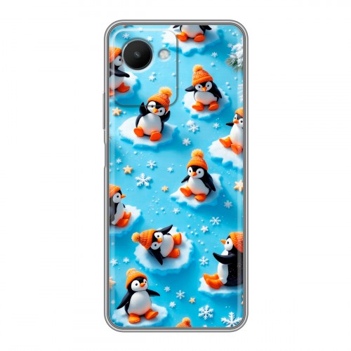 Дизайнерский силиконовый чехол для Realme C30s Новый год