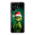 Дизайнерский силиконовый с усиленными углами чехол для Tecno Spark 10 Гринч Новый год Рождество