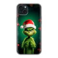 Дизайнерский силиконовый чехол для Iphone 15 Plus Гринч Новый год Рождество