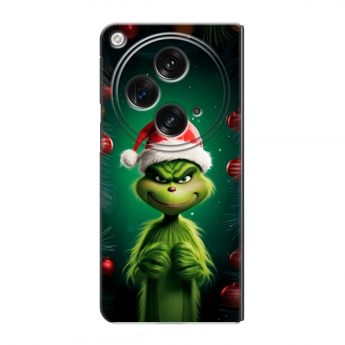 Дизайнерский пластиковый чехол для OPPO Find N3 Гринч Новый год Рождество