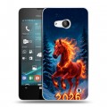 Дизайнерский пластиковый чехол для Microsoft Lumia 550 Новый год коня