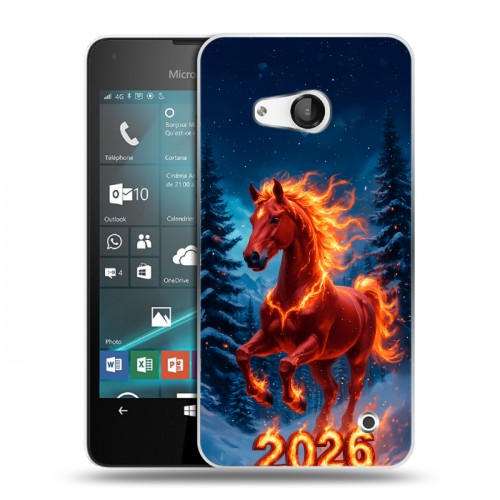 Дизайнерский пластиковый чехол для Microsoft Lumia 550 Новый год коня