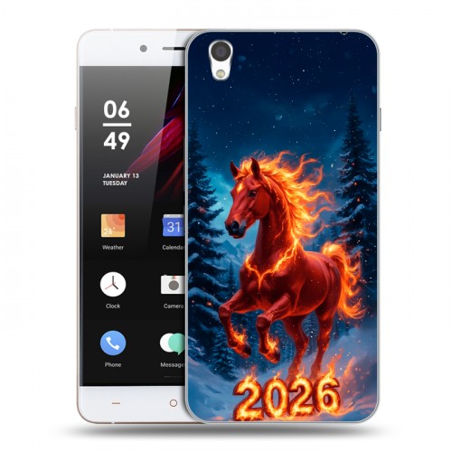 Дизайнерский пластиковый чехол для OnePlus X Новый год коня