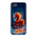Дизайнерский силиконовый чехол для Iphone 7 Новый год коня