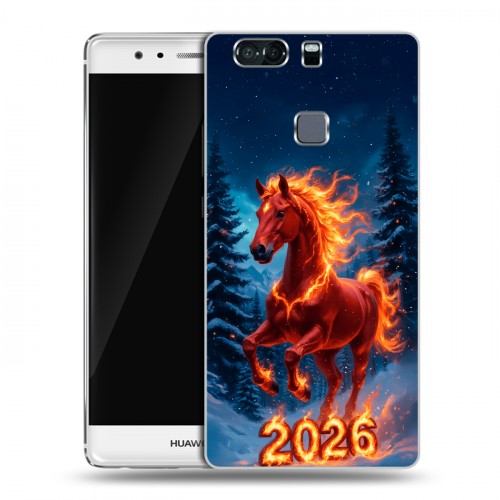 Дизайнерский пластиковый чехол для Huawei P9 Plus Новый год коня