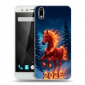 Дизайнерский пластиковый чехол для Ulefone Paris Новый год коня