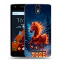 Дизайнерский силиконовый чехол для Wileyfox Storm Новый год коня