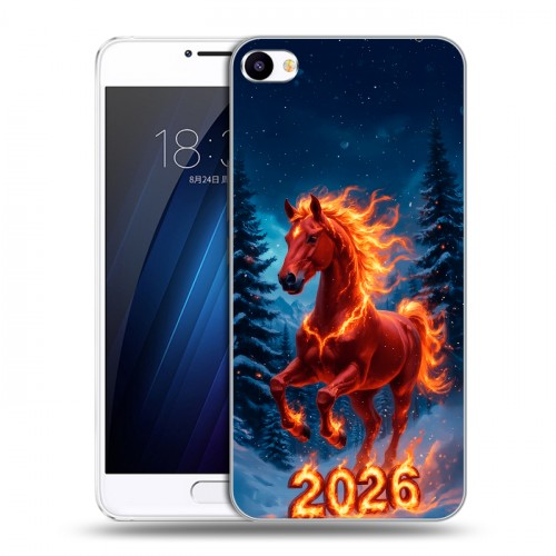 Дизайнерский пластиковый чехол для Meizu U20 Новый год коня