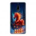 Дизайнерский пластиковый чехол для Nokia 6 Новый год коня