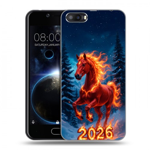 Дизайнерский пластиковый чехол для Doogee Shoot 2 Новый год коня