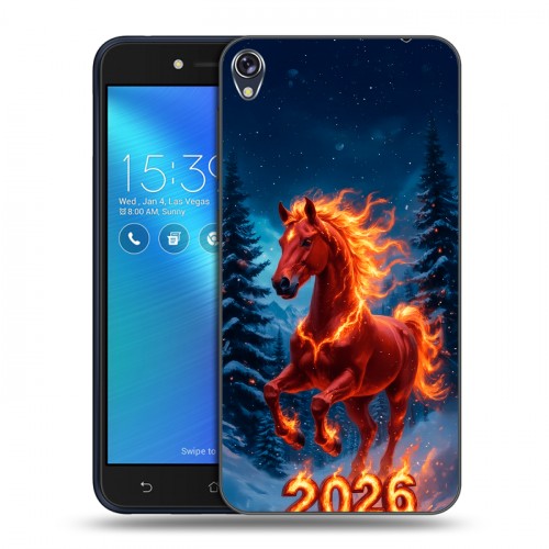 Дизайнерский силиконовый чехол для Asus ZenFone Live Новый год коня