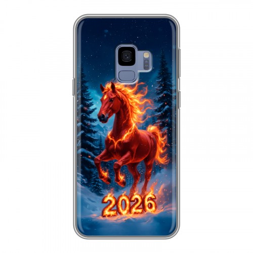 Дизайнерский силиконовый чехол для Samsung Galaxy S9 Новый год коня