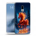 Дизайнерский пластиковый чехол для Meizu 16th Plus Новый год коня