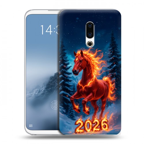 Дизайнерский пластиковый чехол для Meizu 16th Plus Новый год коня