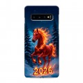 Дизайнерский силиконовый с усиленными углами чехол для Samsung Galaxy S10 Новый год коня