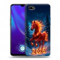 Дизайнерский пластиковый чехол для OPPO A1k Новый год коня