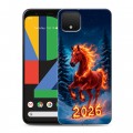 Дизайнерский пластиковый чехол для Google Pixel 4 Новый год коня