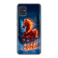 Дизайнерский силиконовый чехол для Samsung Galaxy A51 Новый год коня