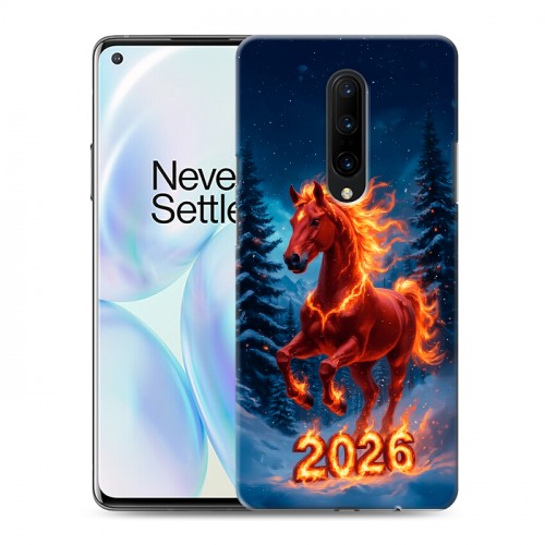 Дизайнерский пластиковый чехол для OnePlus 8 Новый год коня