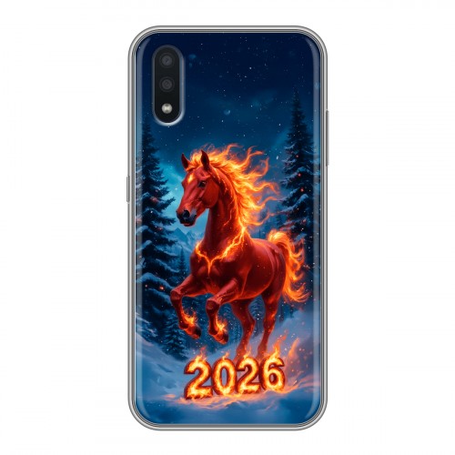 Дизайнерский силиконовый чехол для Samsung Galaxy M01 Новый год коня