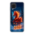 Дизайнерский силиконовый с усиленными углами чехол для Samsung Galaxy A12 Новый год коня
