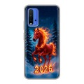 Дизайнерский силиконовый чехол для Xiaomi RedMi 9T Новый год коня