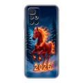 Дизайнерский силиконовый чехол для Xiaomi Redmi 10 Новый год коня