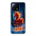 Дизайнерский силиконовый чехол для Xiaomi 13 Новый год коня